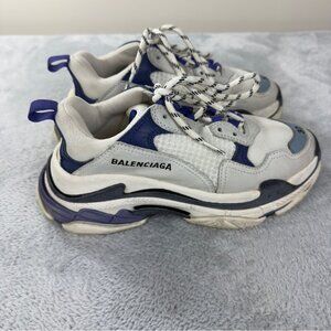 Balenciaga Triple S White Purple Women Sz 7 US/4 UK/37 EU 541641 Style Authentic